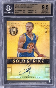 2012-13 Panini Gold Standard Gold Strike Signatures #13 Stephen Curry Signed Card (#68/75) - BGS GEM MINT 9.5/BGS 10